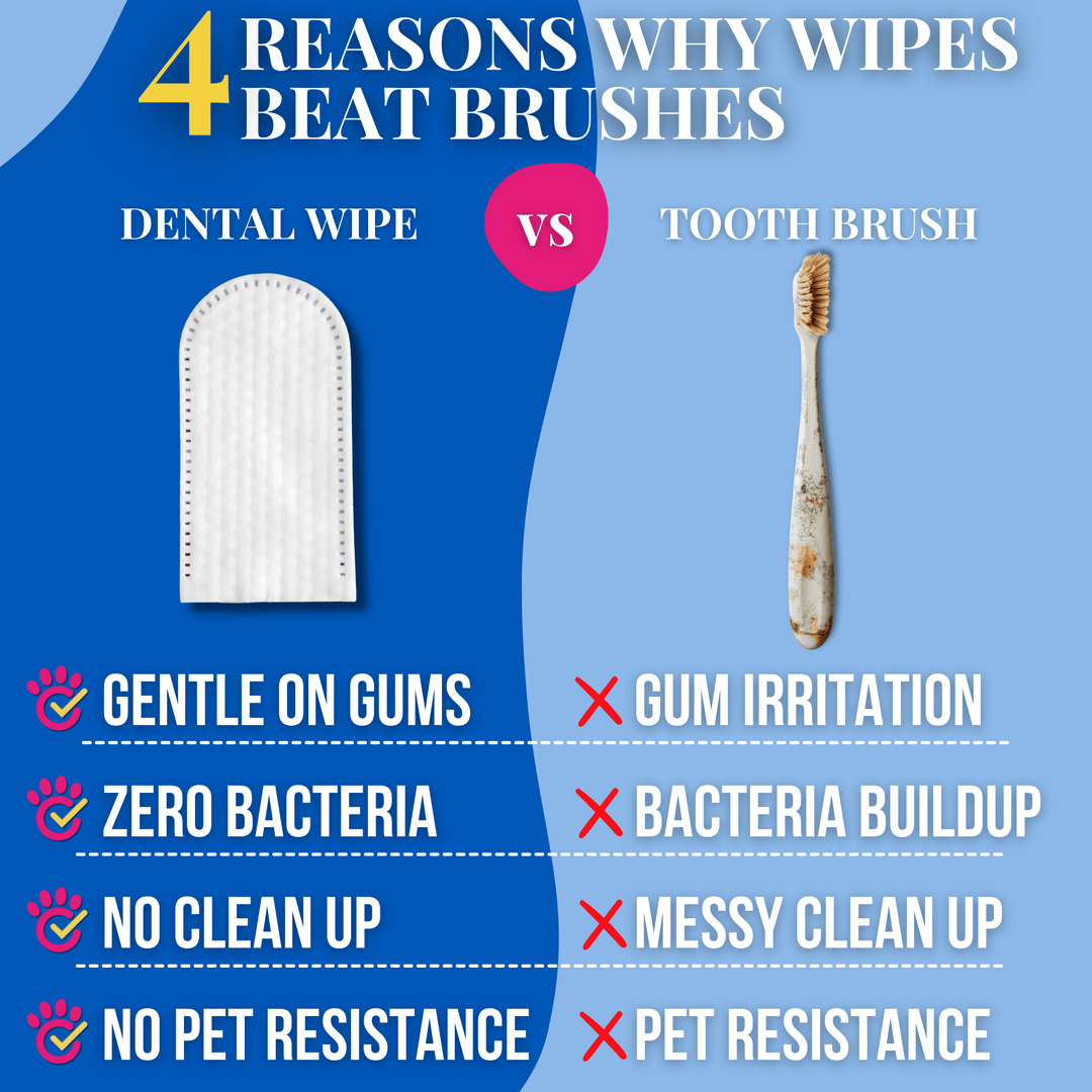 Natural Pet Dental Finger Wipes for Easy Teeth Cleaning