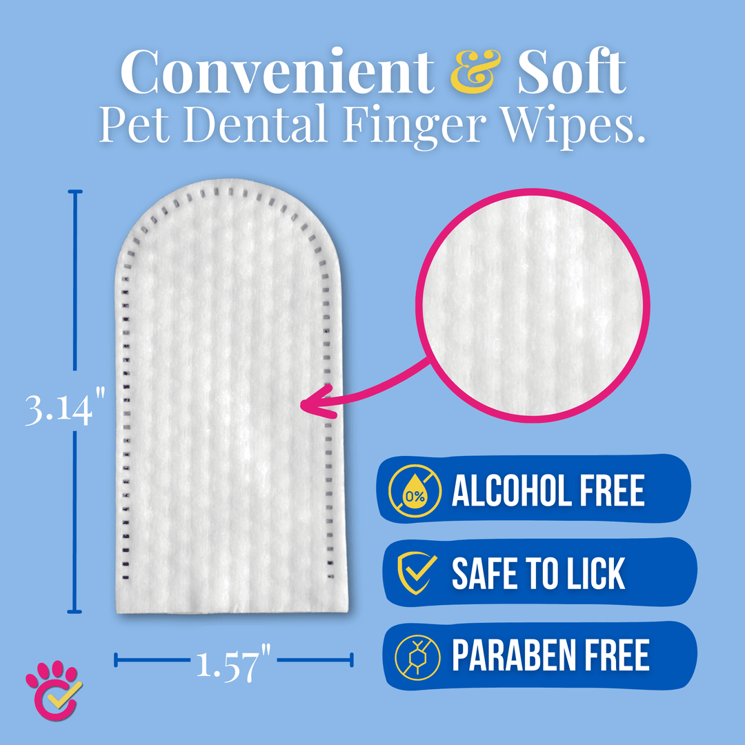 Natural Pet Dental Finger Wipes for Easy Teeth Cleaning