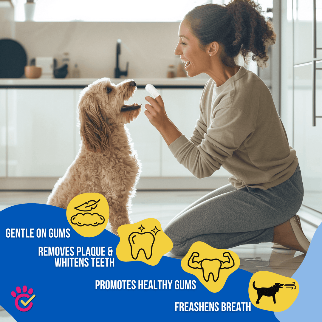 Natural Pet Dental Finger Wipes for Easy Teeth Cleaning