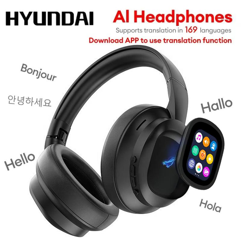 HYUNDAI X1 Pro Wireless Headphones with Translator and LCD Touch Screen